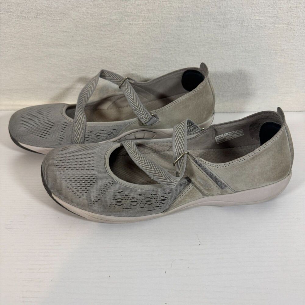 Dansko Mary Jane Flats Size 42 US 11.5 - 12 Gray Mesh Adjustable Straps